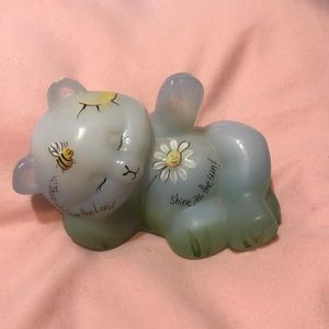 Fenton Hand Painted Bear Glass Statue